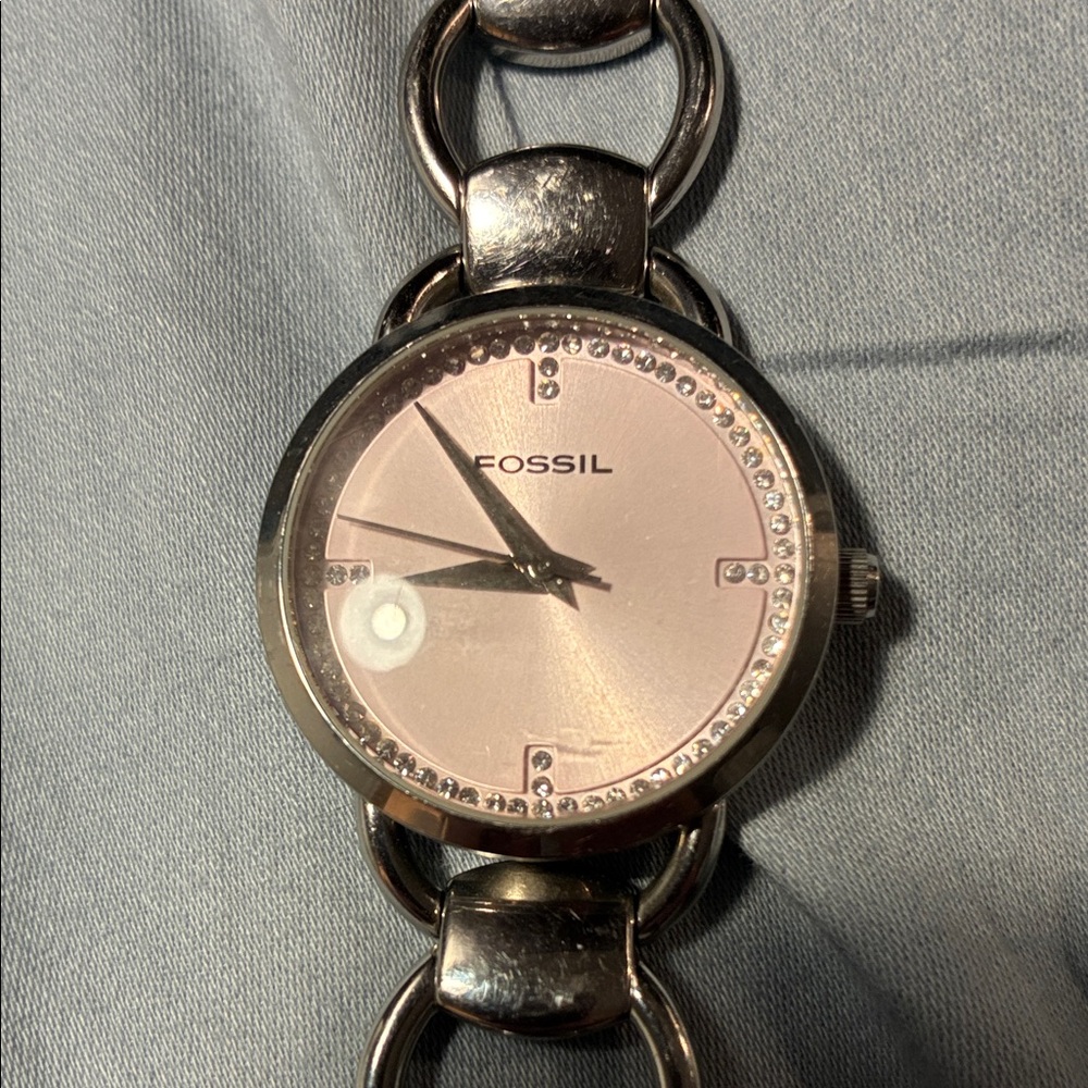 Fossil Metallic and Pink Timepiece